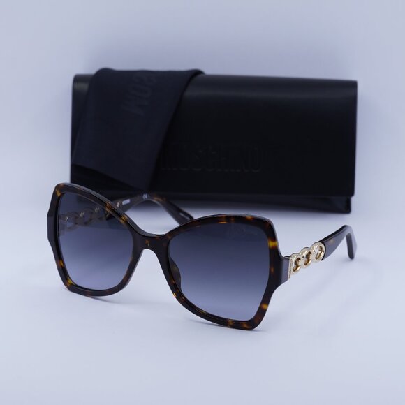 Moschino MOS099/S 0086 9O Butterfly Sunglasses - Havana/Grey Gradient main image 9